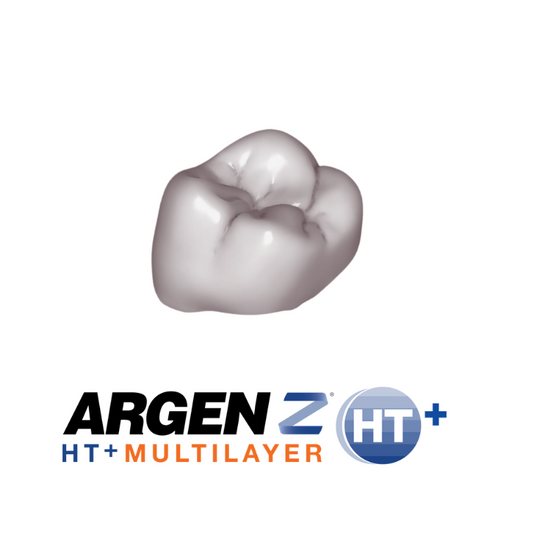 ArgenZ HT Multilayer Zirconia disc showcasing natural-looking color gradients and high translucency for dental restorations